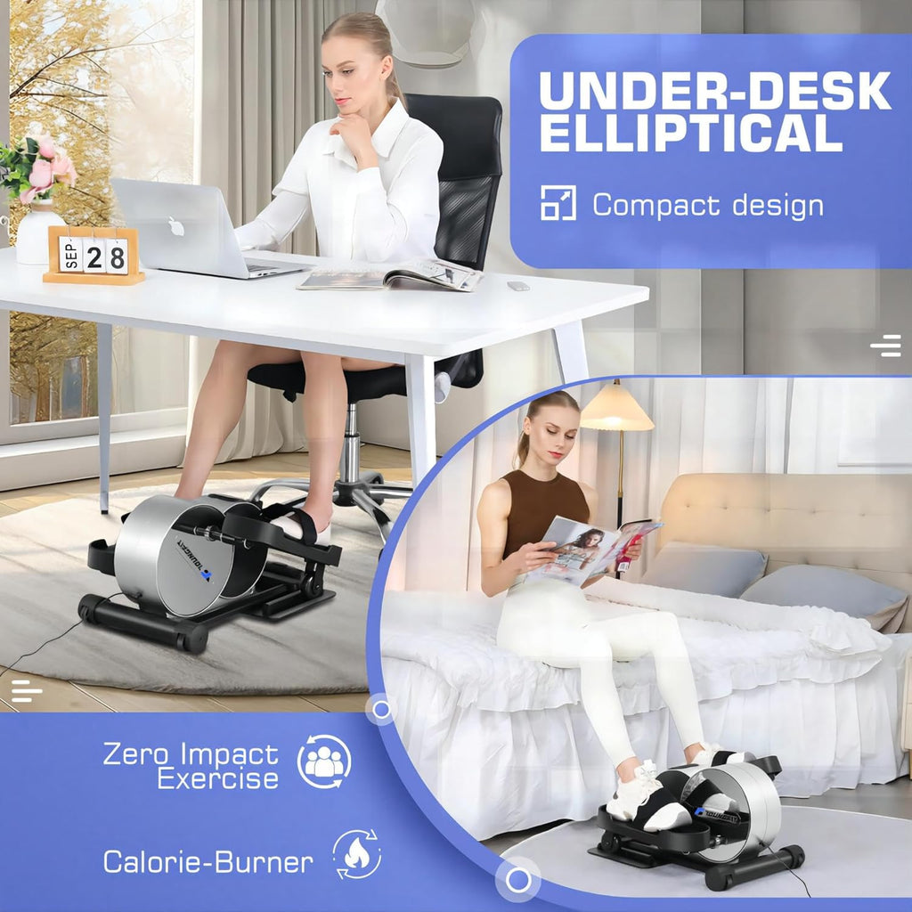 Under Desk Elliptical with Fitness App and LCD Display T2522