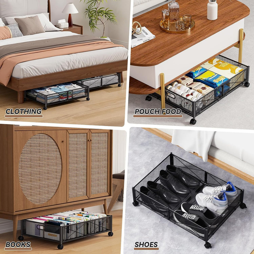 Under Bed Storage Containers with Wheels, 2 Pack W973