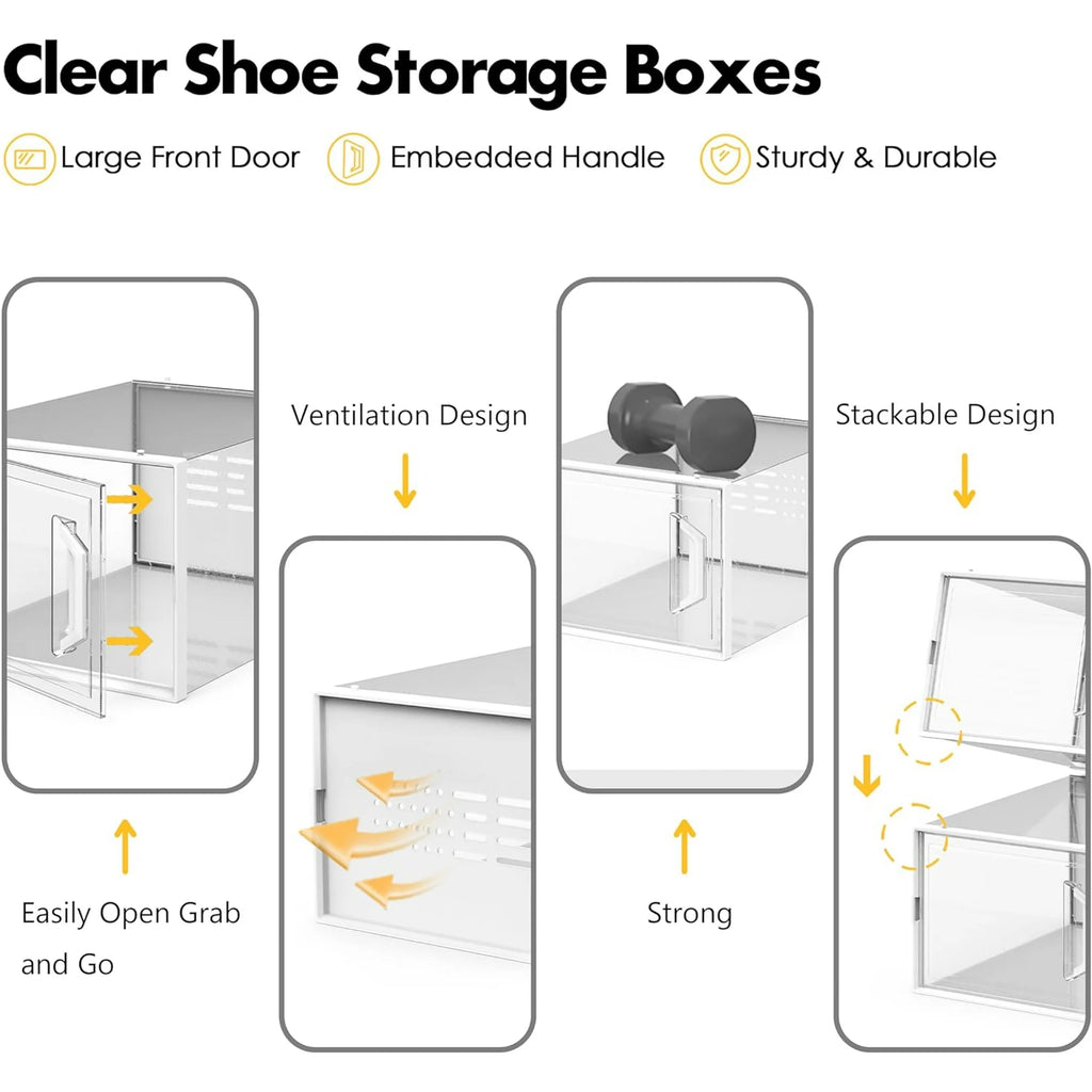 Shoe Storage Box 12 Pack Stackable Breathable S91906