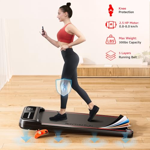 Walking Pad Treadmill with Incline, Under Desk Portable Treadmill with Remote Control W2274