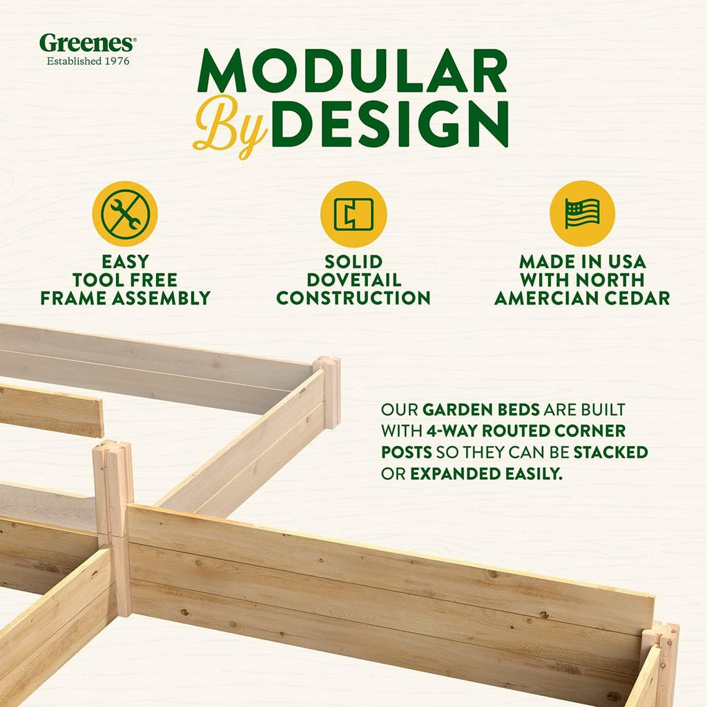 Cedar Raised Garden Bed, 8' x 12' x 16.5" U-Shaped Y63599