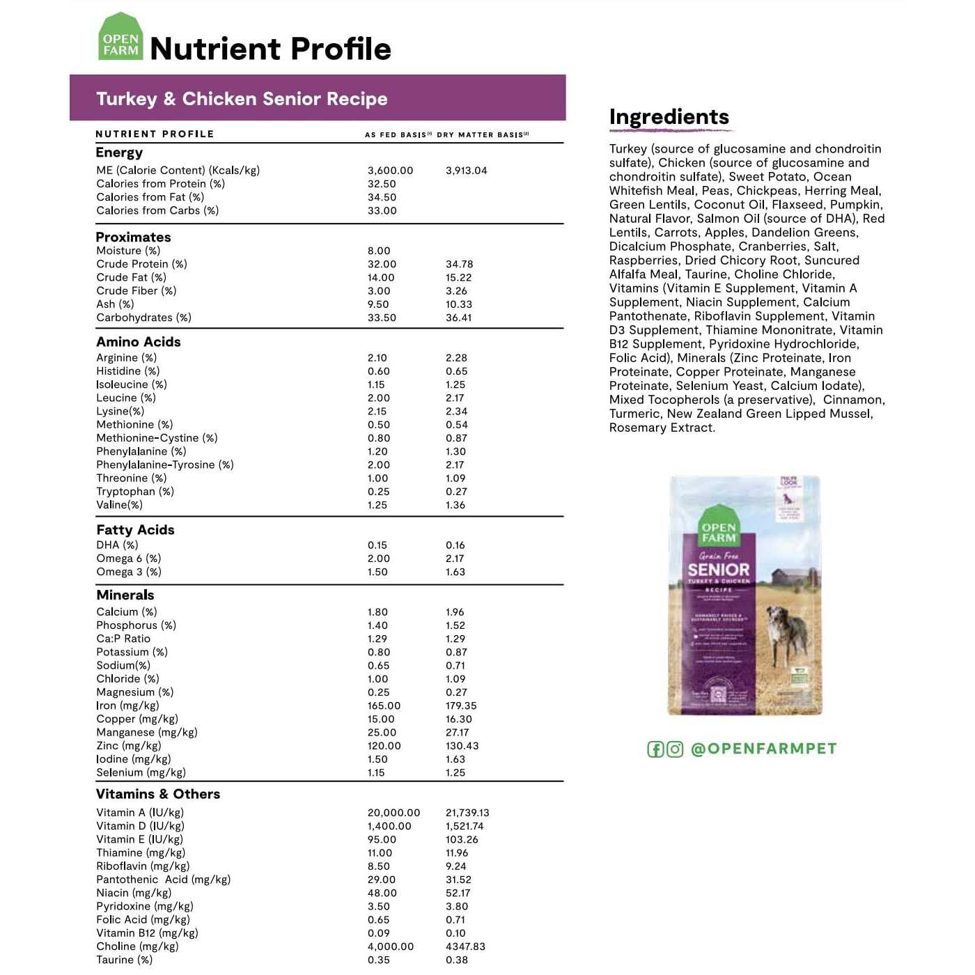 Senior Dry Dog Food Z214