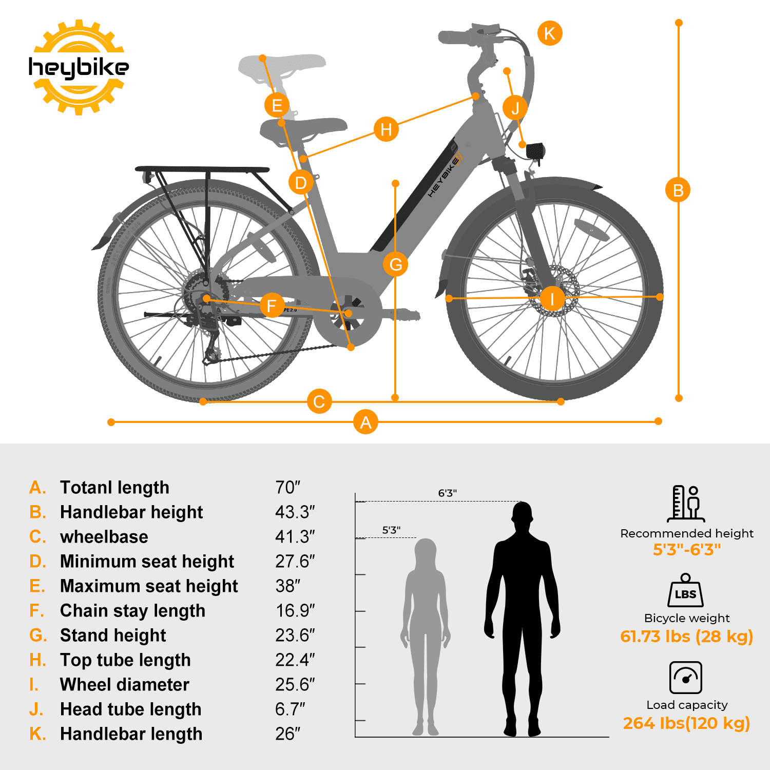 Electric Bike 500W City Cruiser with Removable Battery, 26" Commuter Bicycle for Adults K838268