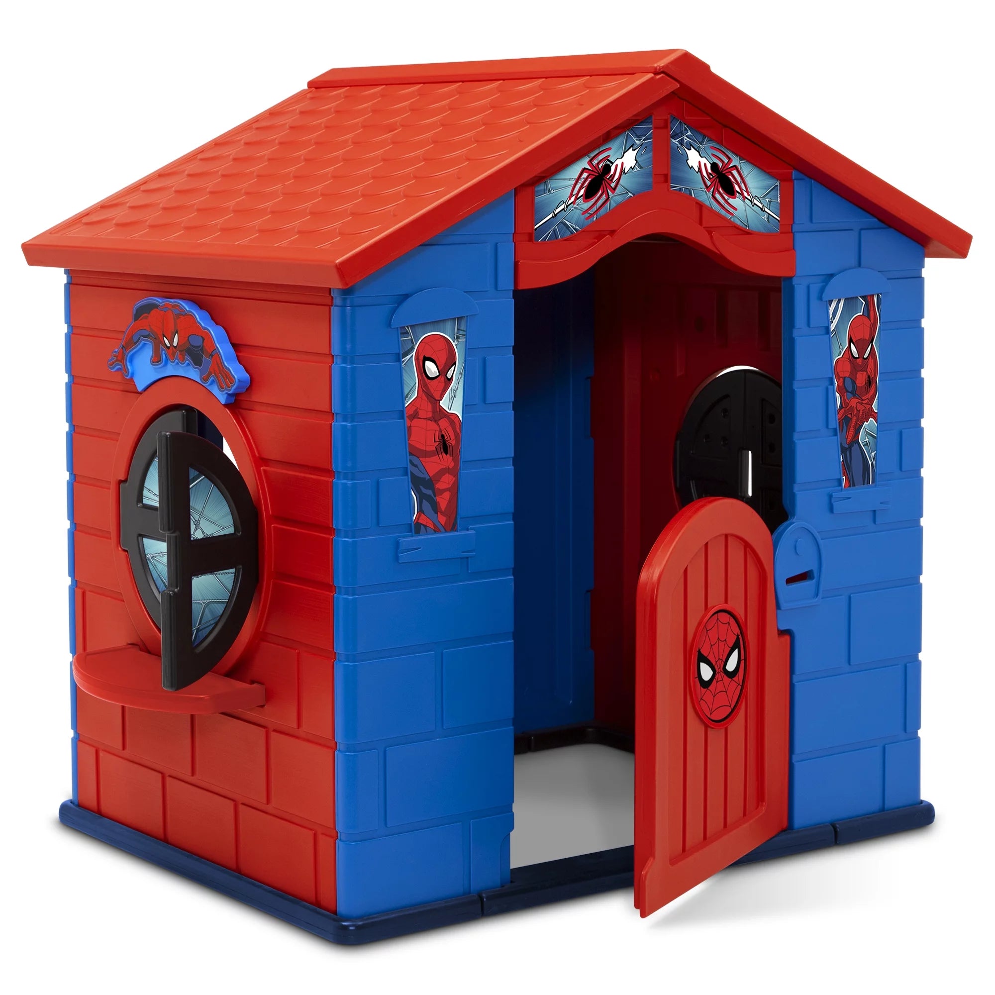 Spider-Man Plastic Indoor/Outdoor Playhouse with Easy Assembly, Blue/Red R3101