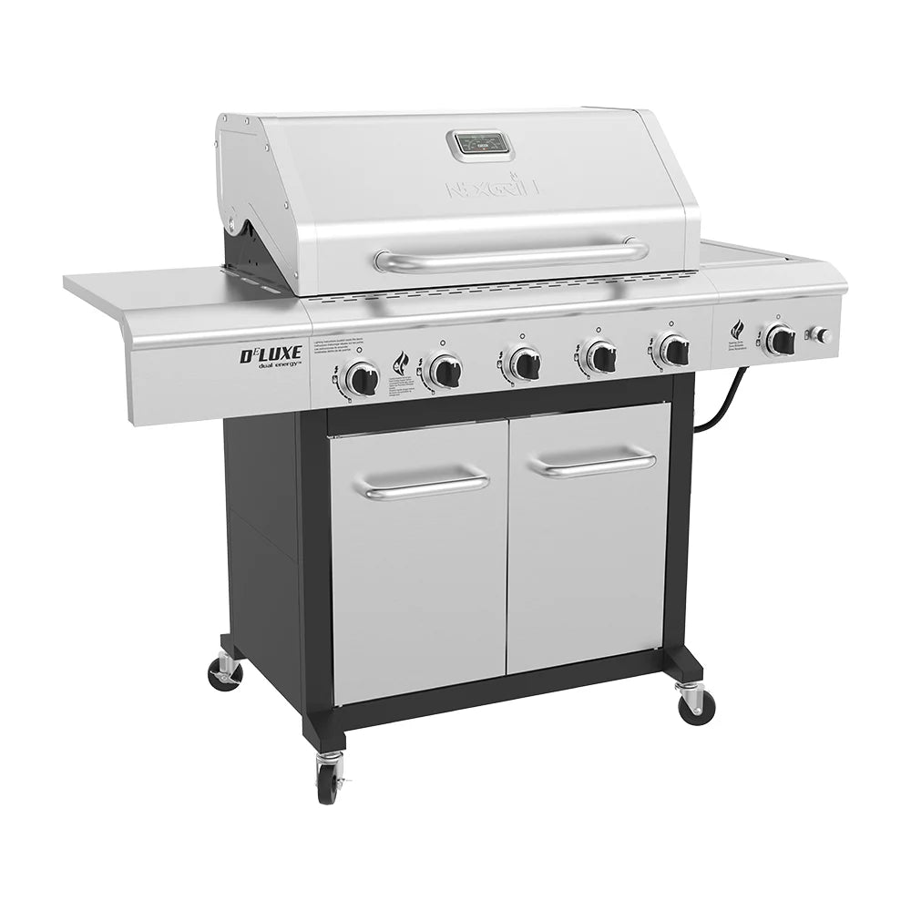 5-Burner Propane Gas Grill with Side Table and Ceramic Searing Side Burner O64010