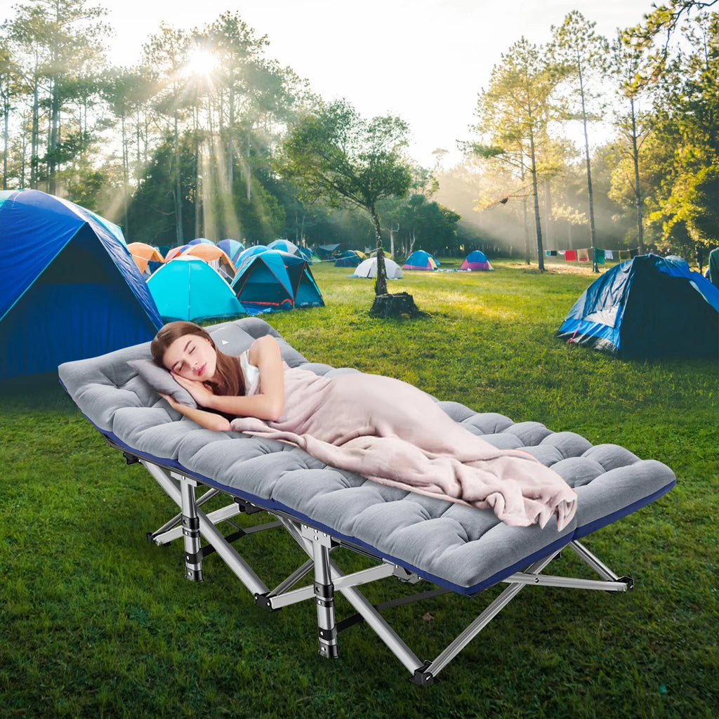 Camping Cot for Adults, Portable Folding Bed with Mattress and Carry Bag P392456