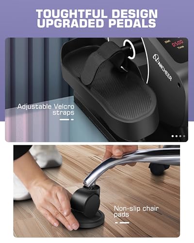 Under Desk Elliptical Machine with Resistance and Speed Modes, Leg Exerciser for Sitting W399