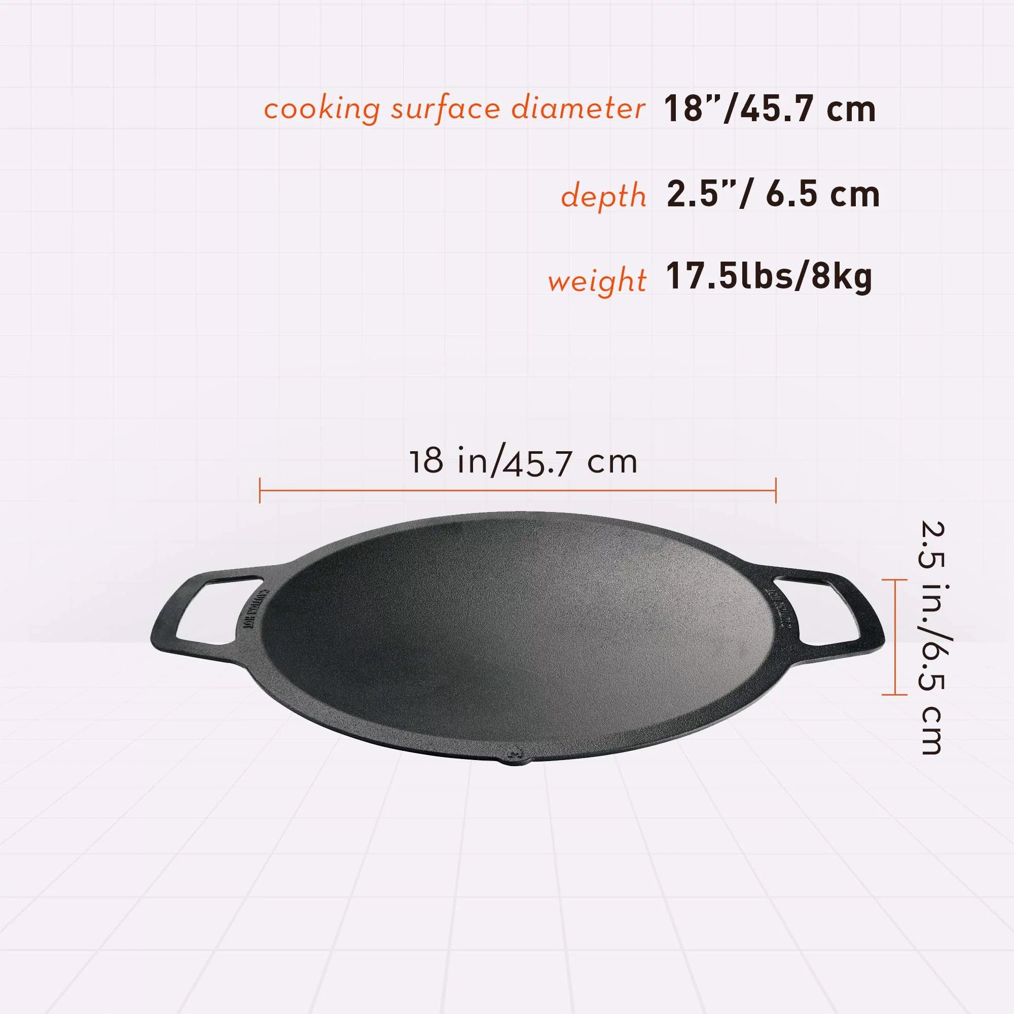 Cast Iron Wok Top for Fire Pit, 18 Inch Stir Fry Pan A942