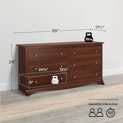 Rustic White Double Drawer Dresser with Nightstand B8769