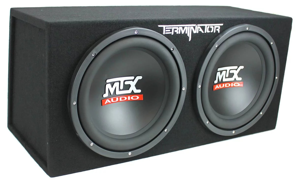 12" 1200W Dual Loaded Car Subwoofers with Box and 1500W Amp Kit T57089