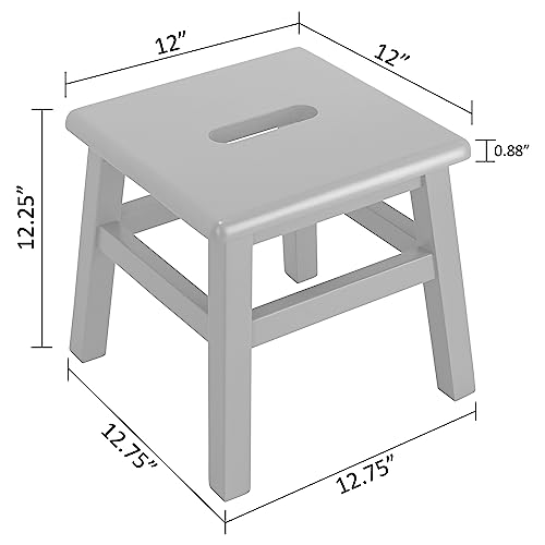Solid Hardwood Step Stool for Adults and Kids, 12.25 Inches, Unfinished O98013
