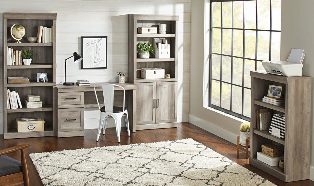 5 Shelf Bookcase, Rustic Gray D80649