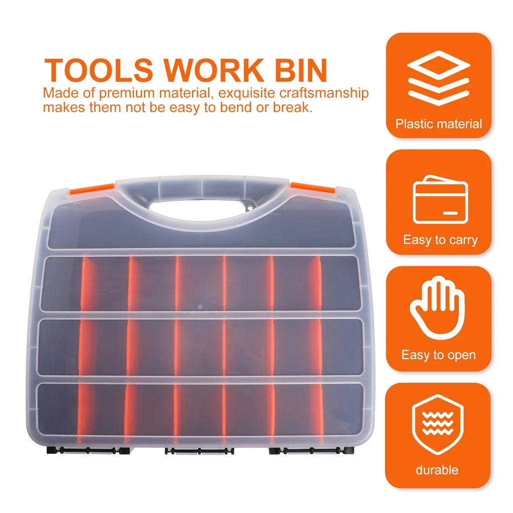 Screw Tool Organizer with Removable Dividers, Impact Resistant Storage Bins I8755