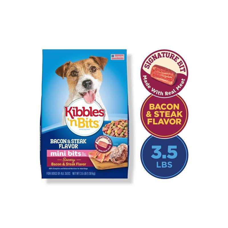 Mini Bits Bacon & Steak Flavor Dry Dog Food for Small Breeds Y135141