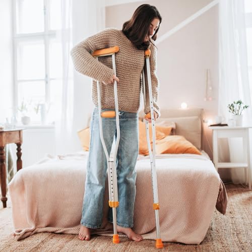 Aluminum Underarm Crutches for Adults, Adjustable Lightweight, Medium I82704