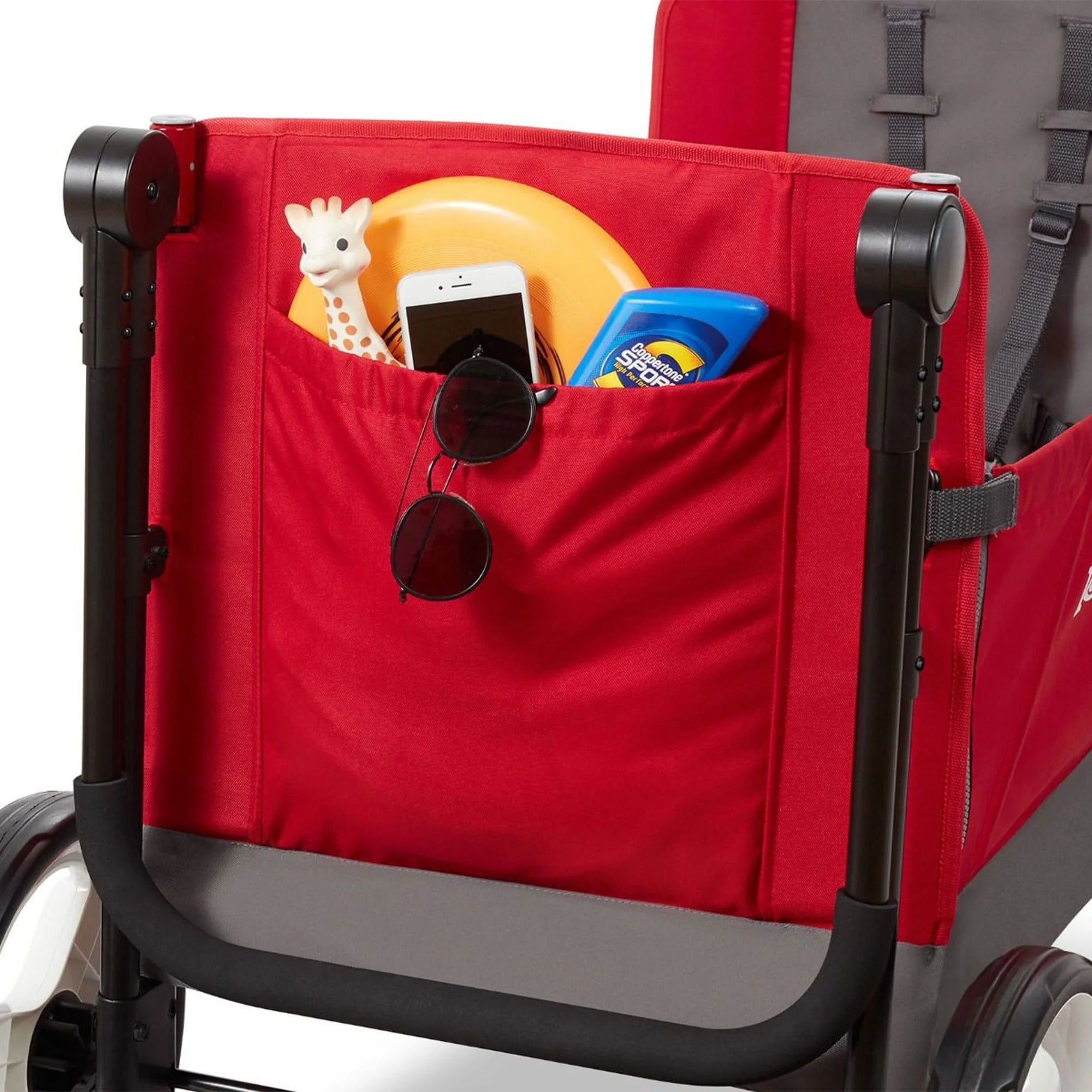 Convertible Stroll N Wagon with Pull & Push Handle, Red/Black T153