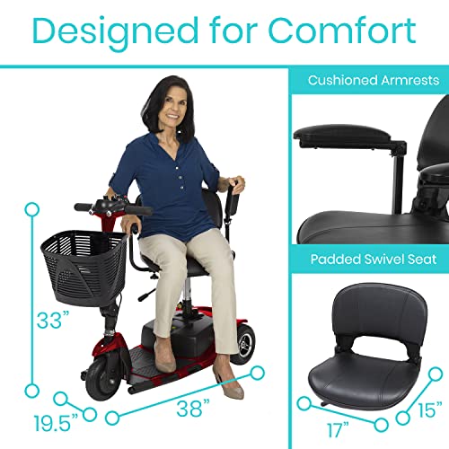 3 Wheel Mobility Scooter - Electric Folding Travel Scooter for Adults with Long Range Battery C670504