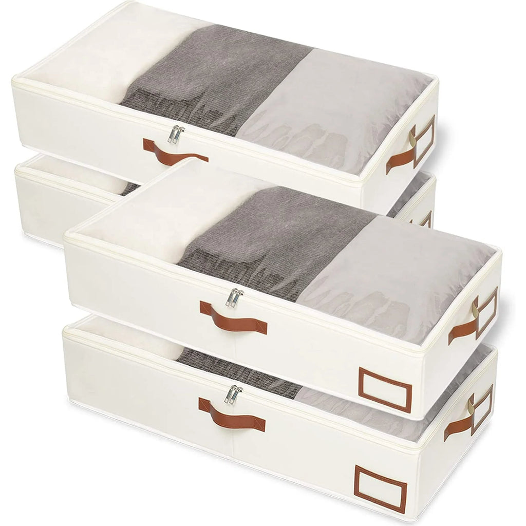 Under Bed Storage Containers with Lids, Collapsible, 4 Pack Y222