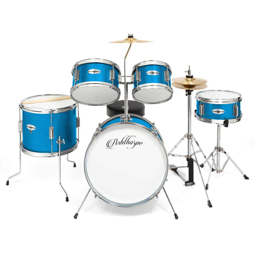 Junior Drum Set with Brass Cymbals and Adjustable Throne X28183