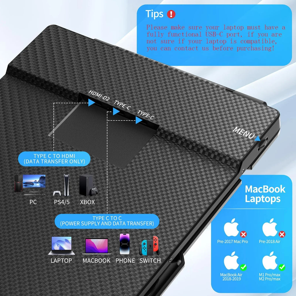 Portable 14 Inch Triple IPS FHD Laptop Screen Extender Monitor J961911