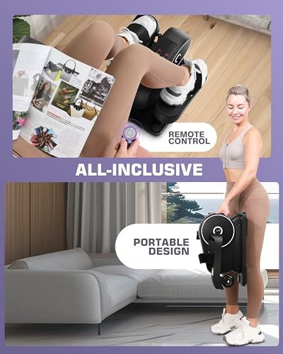 Under Desk Elliptical Machine with Resistance and Speed Modes, Leg Exerciser for Sitting W399