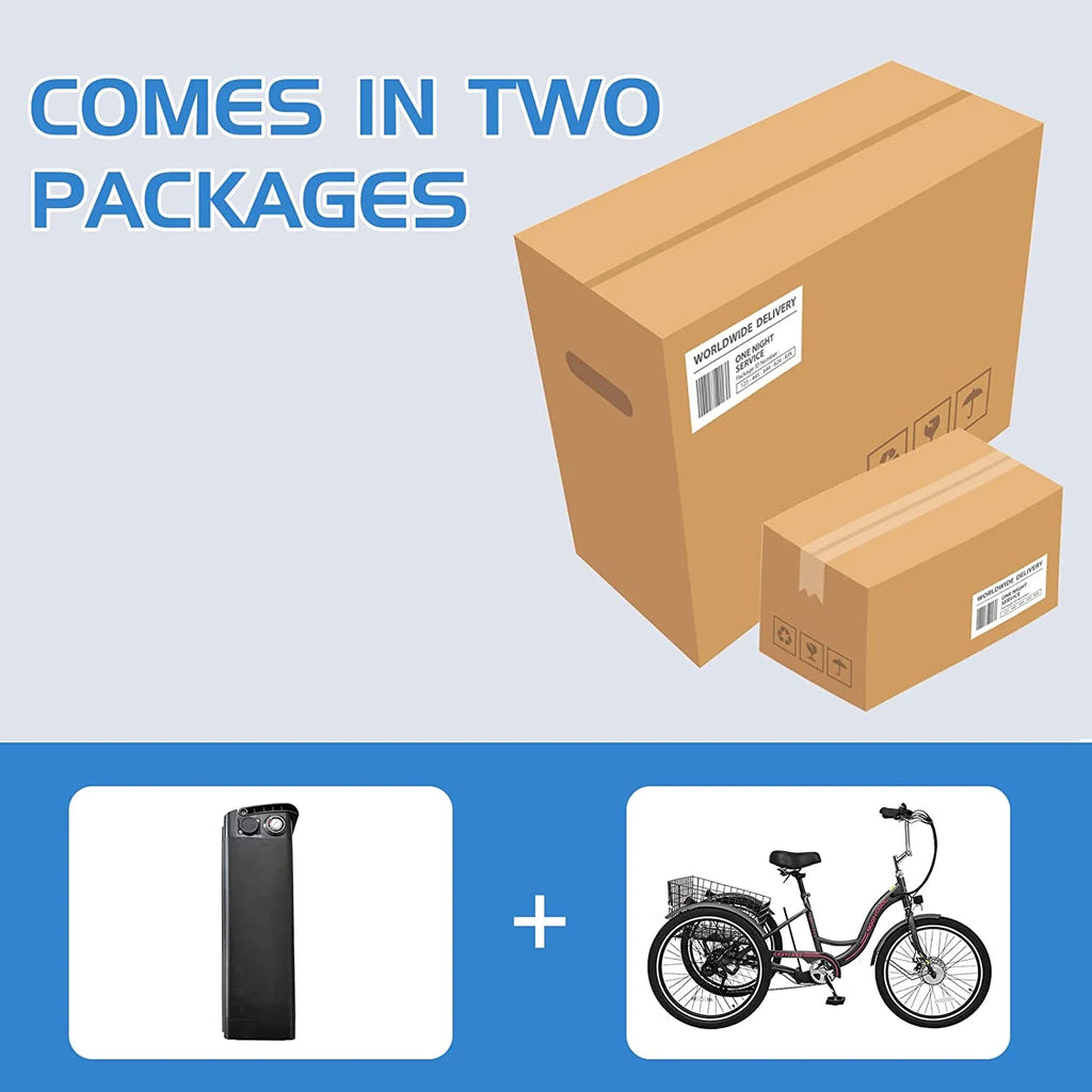 350W Electric Trike 7-Speed 3-Wheel Bicycle for Adults with Rear Basket N8611