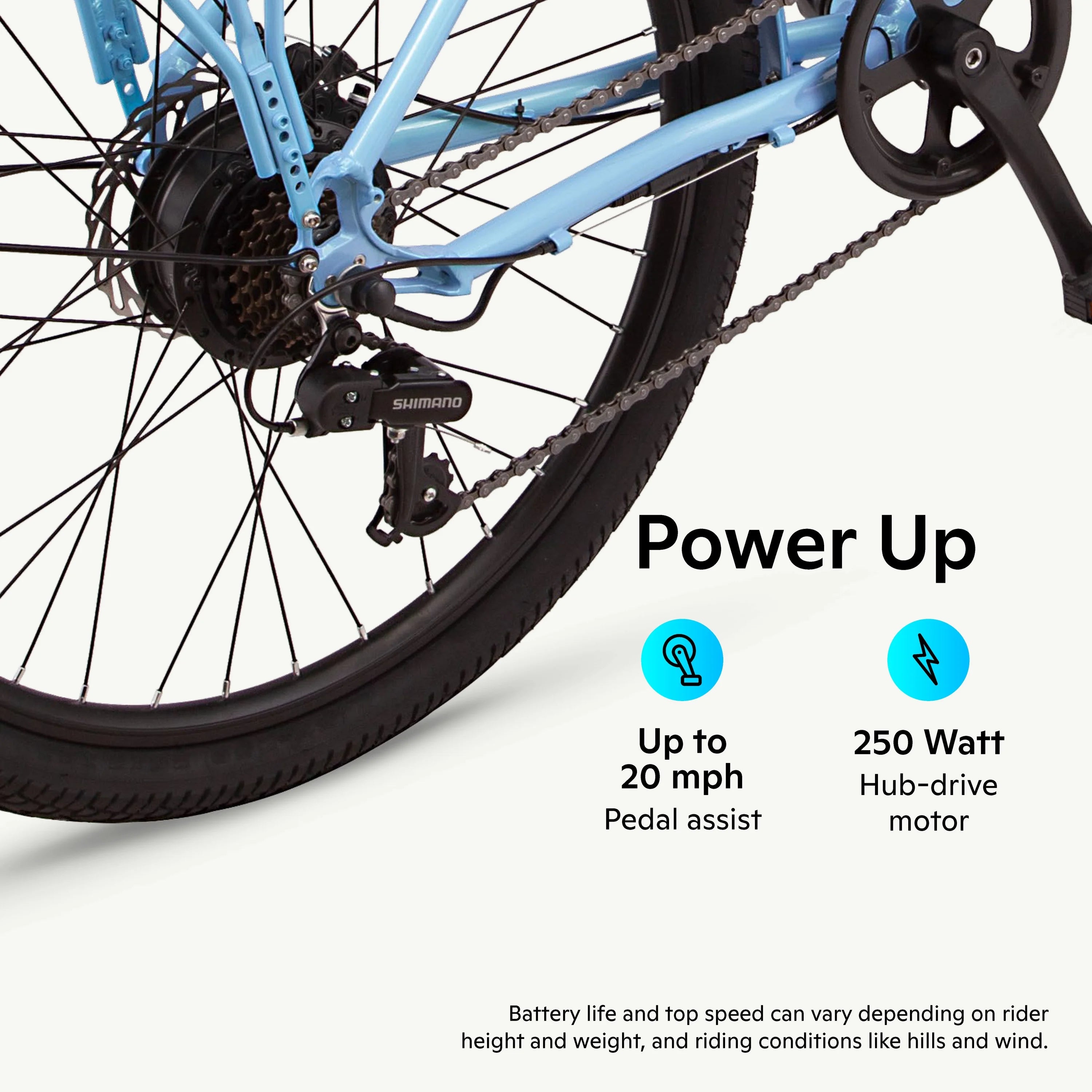 26" Electric Cruiser Bike for Adults, 7 Speeds G91849